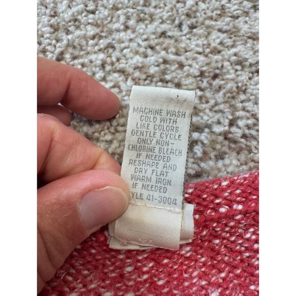 J. Jill Women's Cotton Sweater, Size Small, Red/Cream pattern, slightly cropped - Picture 7 of 7